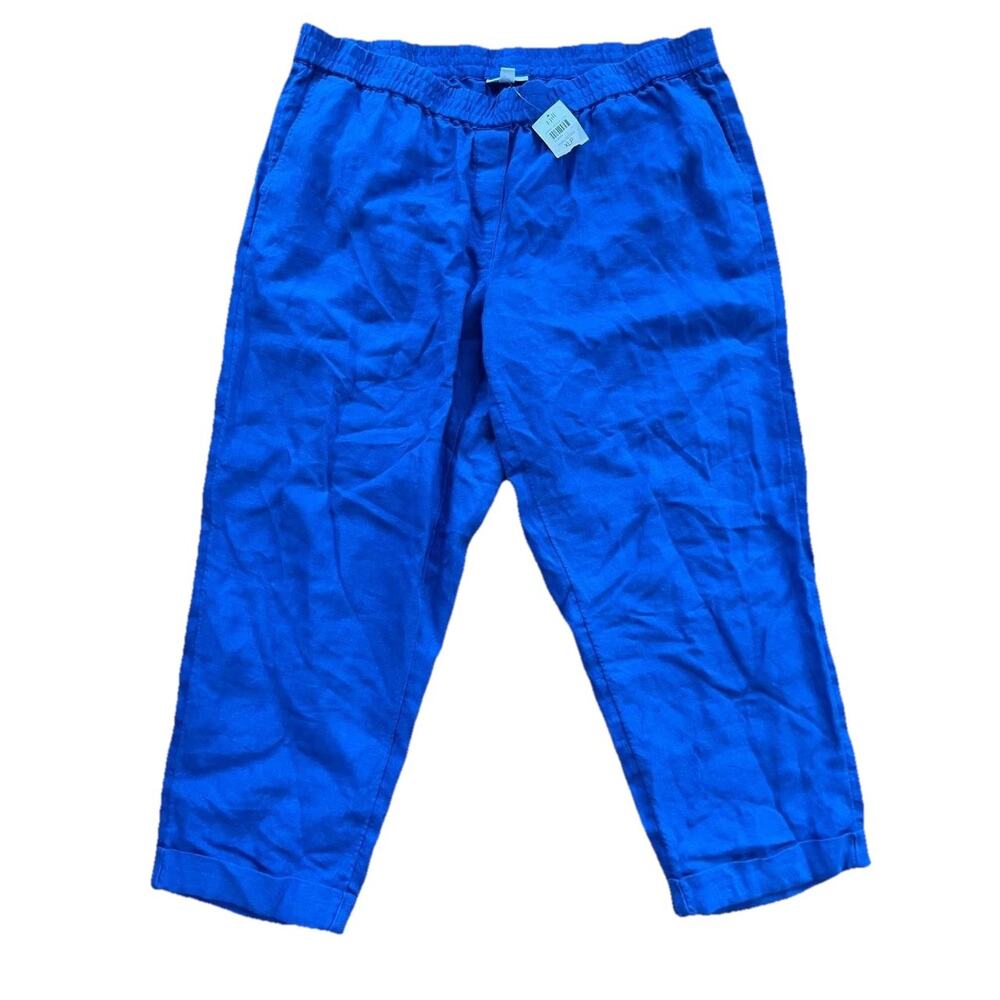 J. Jill Love Womens Linen Pull On Pants Size XL P Royal Blue A001724 - Picture 2 of 8